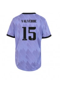 Real Madrid Federico Valverde #15 Fotballdrakt Borte Klær Dame 2022-23 Korte ermer